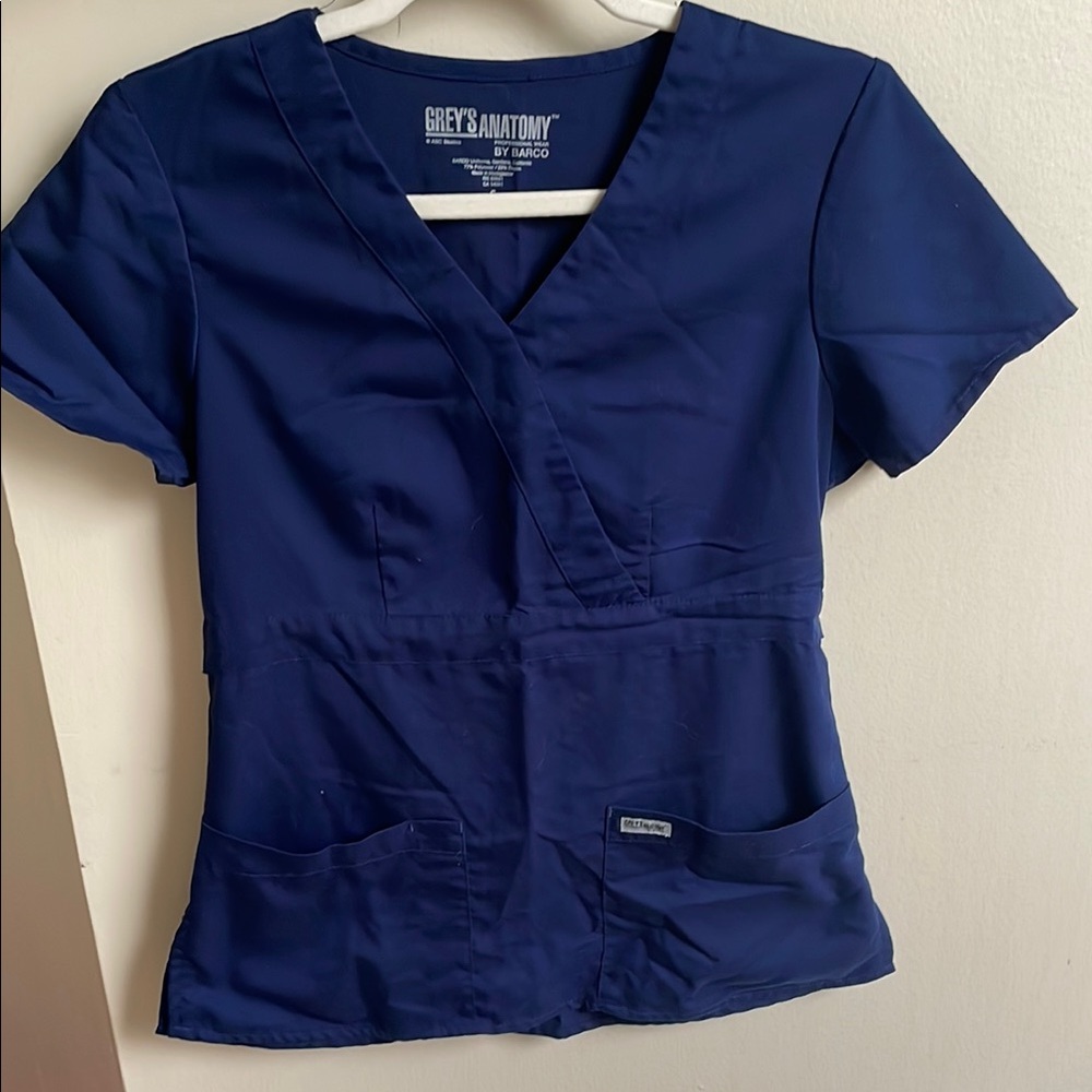 Grey's Anatomy Navy Blue Scrub Top
